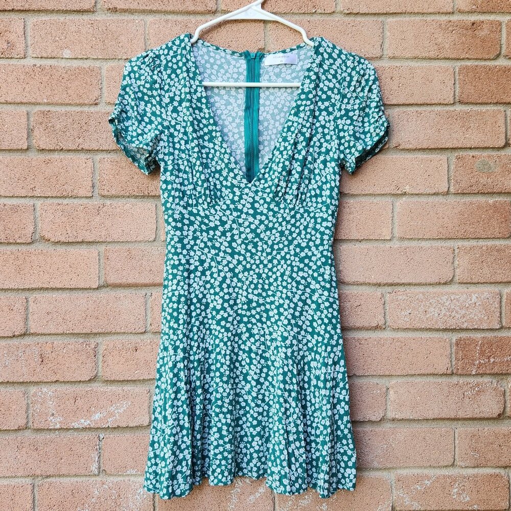 Hello Molly Mini Green Floral Dress Women's Size XS